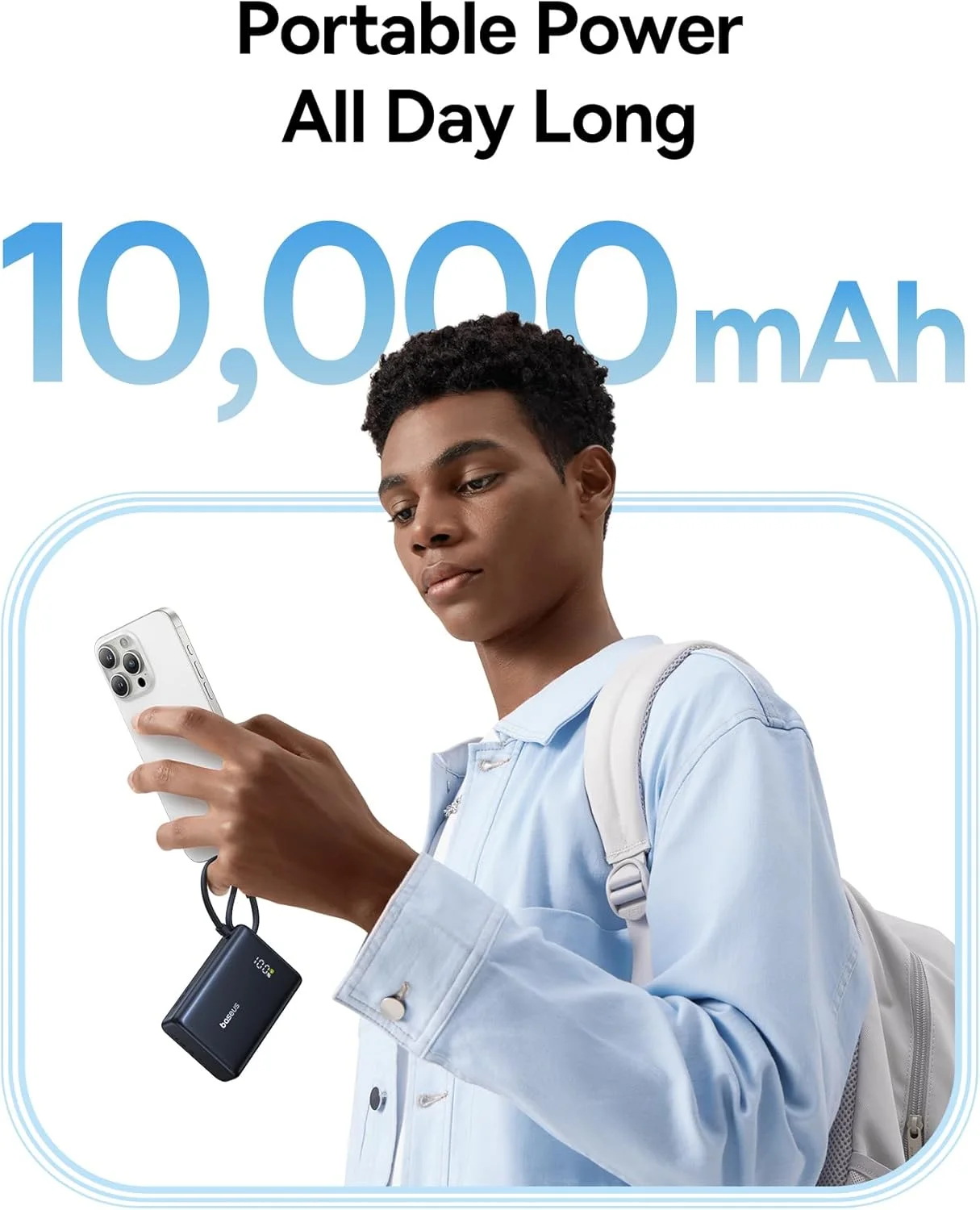 پاوربانک 10000 میلی آمپر ساعتی با شارژ سریع بیسوس، کابل USB-C 45 واتی، نمایشگر LED، 45W PD، 22.5W QC 3.0، برای آیفون 16، سامسونگ S24، آیپد پرو، مک بوک ایر/پرو، دل XPS 13، لنوو T14 و غیره پاوربانک 10000 میلی آمپر ساعتی با شارژ سریع بیسوس، کابل USB-C 45 واتی، نمایشگر LED، 45W PD، 22.5W QC 3.0، برای آیفون 16، سامسونگ S24، آیپد پرو، مک بوک ایر/پرو، دل XPS 13، لنوو T14 و غیره