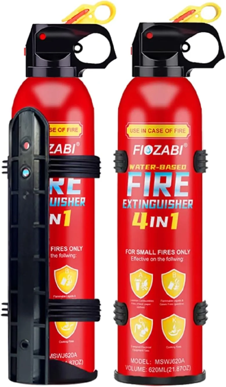 اسپری خاموش کننده آتش قابل حمل FIOZABI با براکت، مناسب برای خانه/ماشین/کامیون/قایق/آشپزخانه/منزل، خاموش کننده های آتش نشانی مبتنی بر آب نوع A/B/C/K، 620 میلی لیتر (2 عدد) اسپری خاموش کننده آتش قابل حمل FIOZABI با براکت، مناسب برای خانه/ماشین/کامیون/قایق/آشپزخانه/منزل، خاموش کننده های آتش نشانی مبتنی بر آب نوع A/B/C/K، 620 میلی لیتر (2 عدد)
