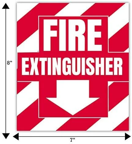 برچسب علامت کپسول آتش نشانی EZ - بسته 3 عددی برچسب خود چسب مقاوم در برابر آب و هوا و اشعه ماوراء بنفش