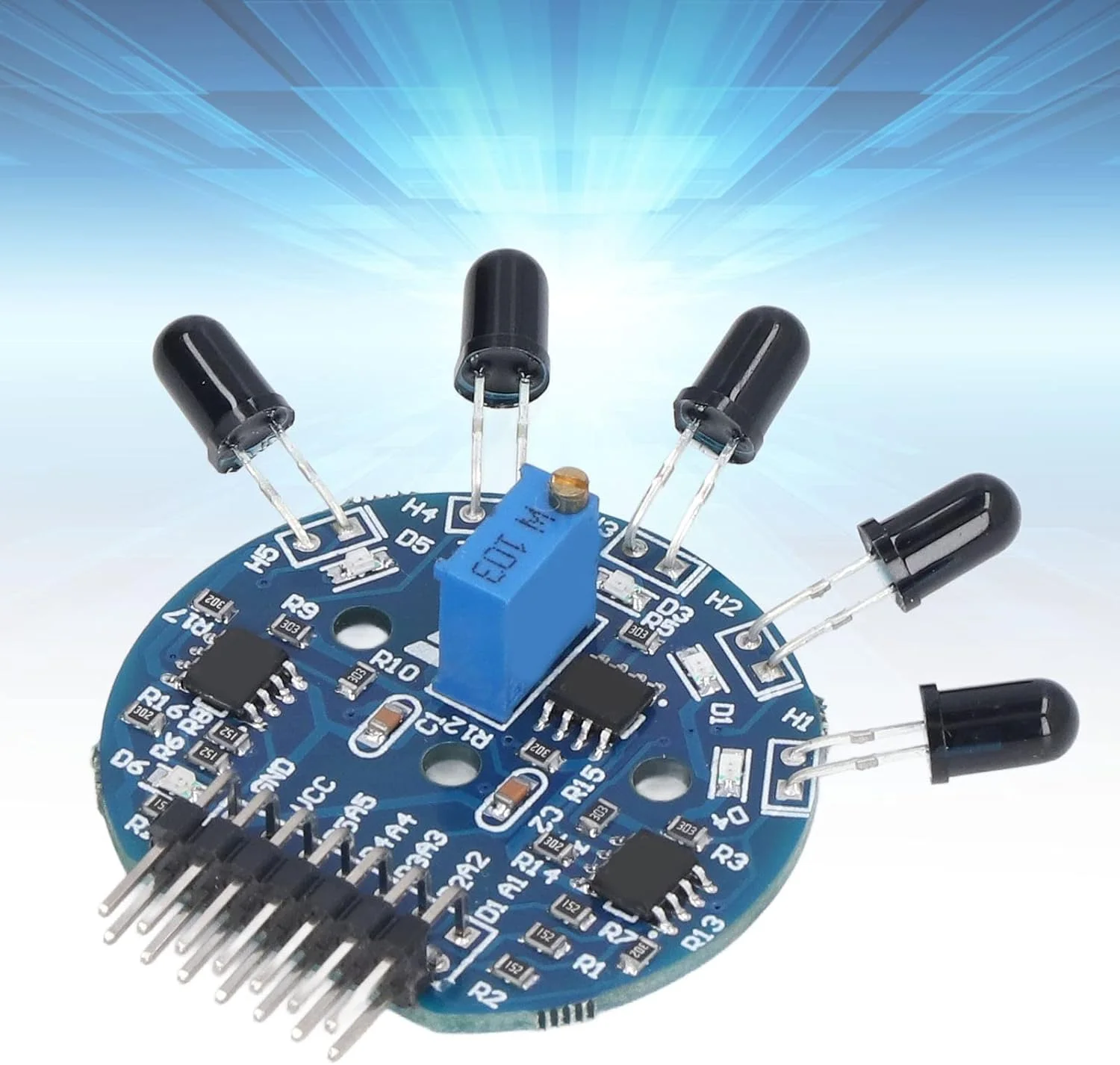 ماژول حسگر آتش نشانی، ماژول حسگر شعله 5 طرفه خروجی دیجیتال به آنالوگ SMT