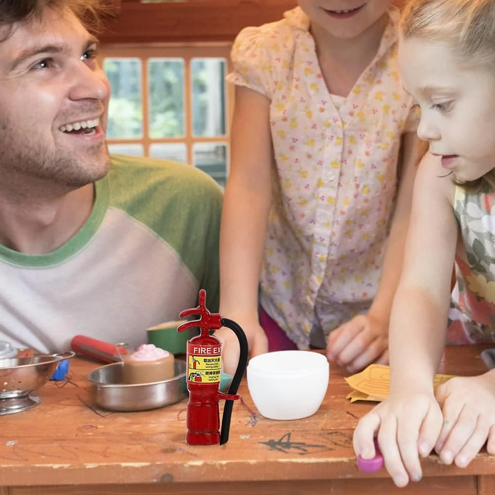 2 عدد مدل کپسول آتش نشانی مینیاتوری برای دکور خانه عروسکی، آویز تزئینی آلیاژی