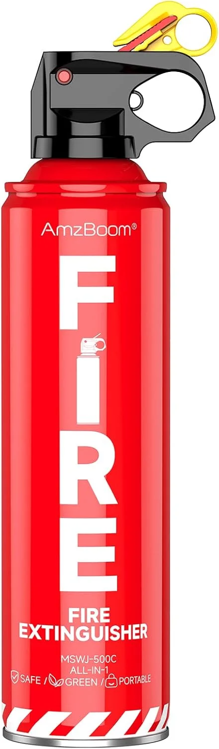 خاموش کننده آتش برای خانه، آشپزخانه، ماشین و گریل، جمع و جور با براکت نصب، 1 عدد، آئروسل، خاموش کننده آب پایه A، B، C، K با نگهداری آسان.