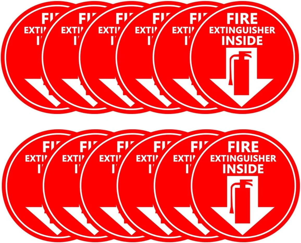 برچسب نشانگر محل کپسول آتش نشانی با فلش رو به پایین، برچسب های شناسایی محل کپسول آتش نشانی با پشت چسب دار، 4 اینچ، 12 عدد در هر بسته برچسب نشانگر محل کپسول آتش نشانی با فلش رو به پایین، برچسب های شناسایی محل کپسول آتش نشانی با پشت چسب دار، 4 اینچ، 12 عدد در هر بسته