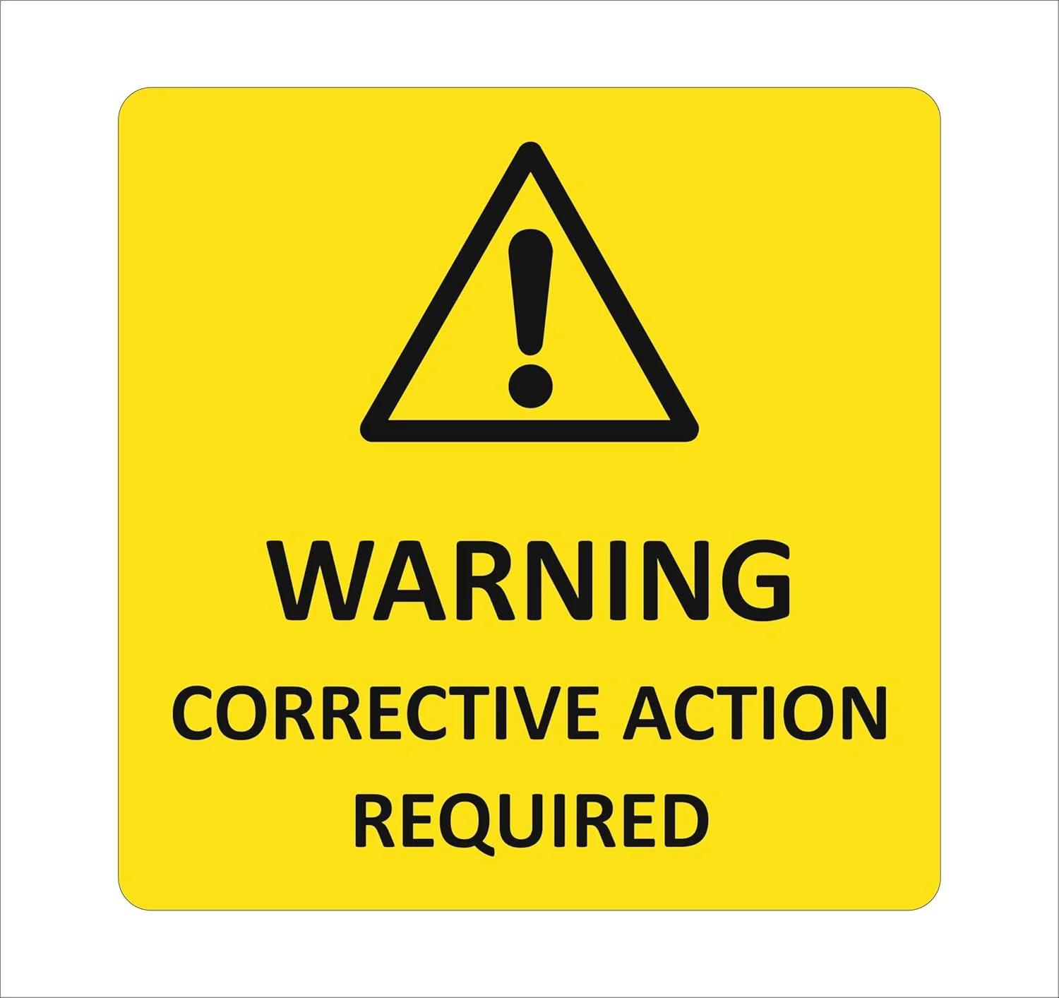 برچسب کپسول آتش‌نشانی مدل Corrective Action ابعاد 50x50 میلی‌متر