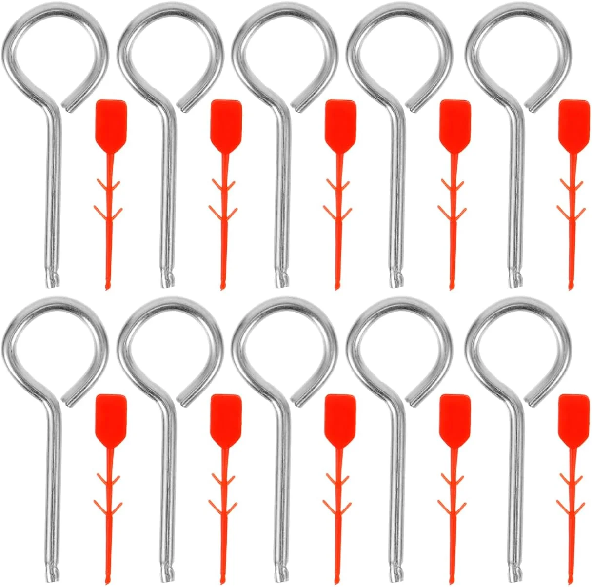 DOITOOL مجموعه 10 عددی پین قفل آتش نشانی همراه با برچسب های پلمپ برای تجهیزات ایمنی آتش نشانی، پین های کششی قابل اعتماد برای آتش نشانی