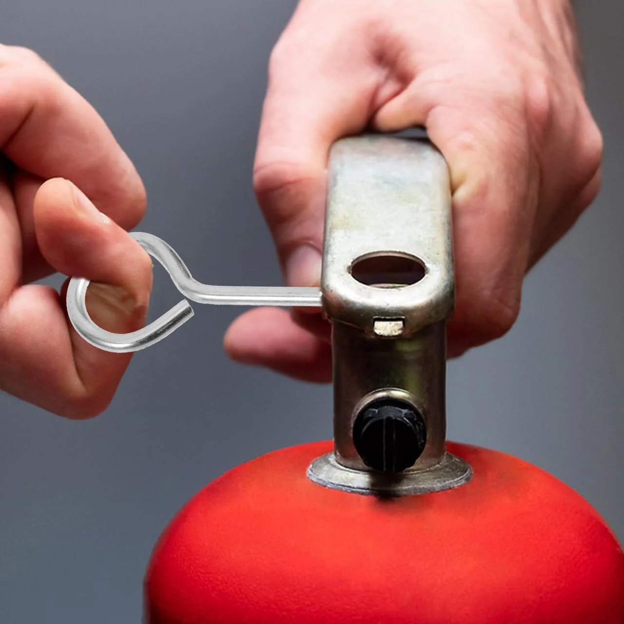 DOITOOL مجموعه 10 عددی پین قفل آتش نشانی همراه با برچسب های پلمپ برای تجهیزات ایمنی آتش نشانی، پین های کششی قابل اعتماد برای آتش نشانی