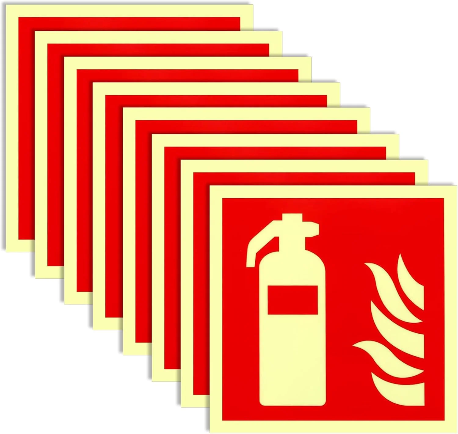 مجموعه 8 عددی علامت کپسول آتش نشانی CATELL، علامت کپسول آتش نشانی، 14.7 x 14.7 سانتی متر، برچسب کپسول آتش نشانی، علامت PVC خود چسب، علامت کپسول آتش نشانی، شب تاب طولانی برای سایت ساخت و ساز