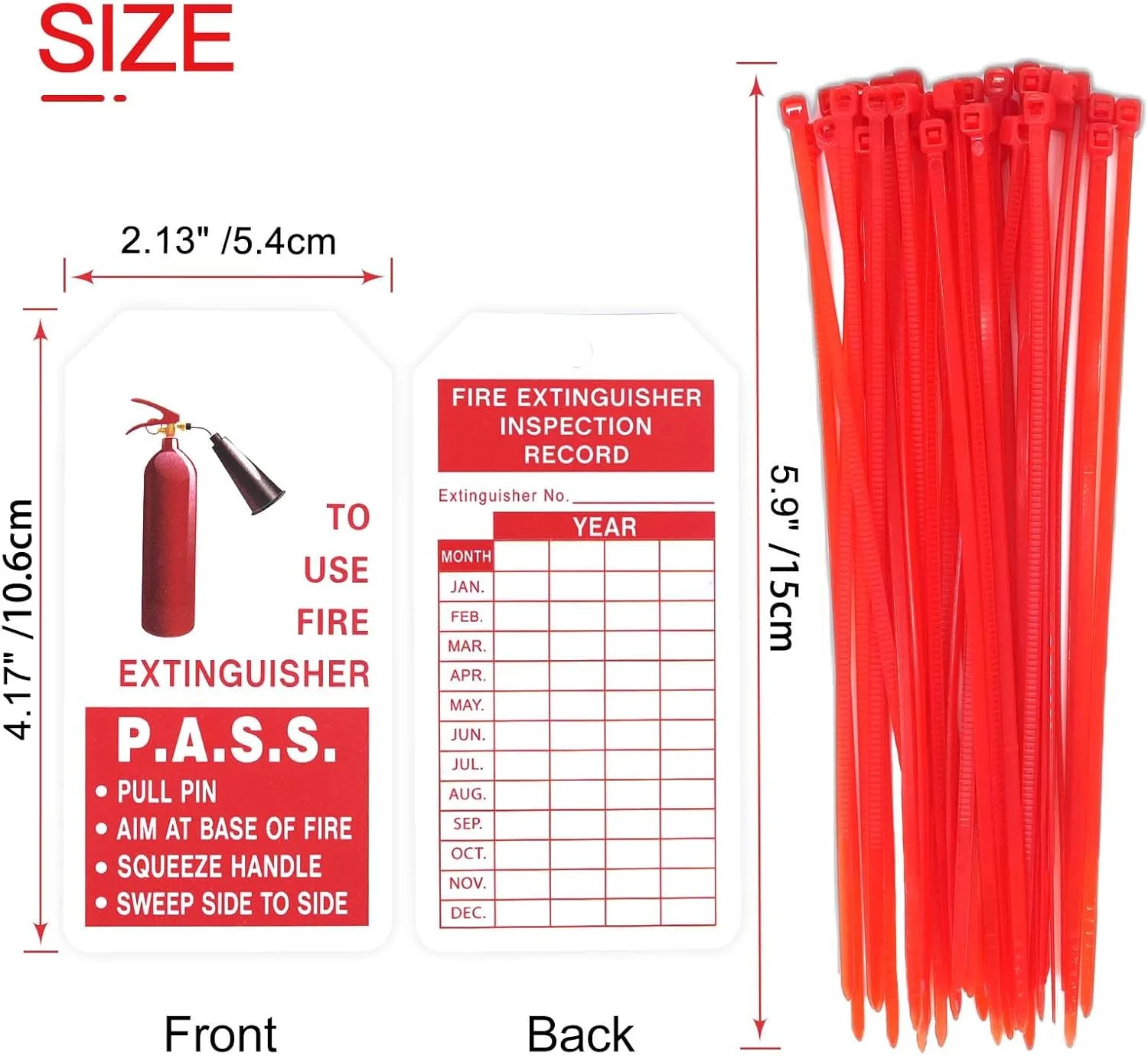 برچسب های خاموش کننده آتش Bolexo با بست های سیمی قابل تنظیم، برچسب بازرسی و شارژ مجدد خاموش کننده آتش برای خاموش کننده های آتش داخلی و خارجی، 10.6 در 5.3 سانتی متر، 50 ست برچسب های خاموش کننده آتش Bolexo با بست های سیمی قابل تنظیم، برچسب بازرسی و شارژ مجدد خاموش کننده آتش برای خاموش کننده های آتش داخلی و خارجی، 10.6 در 5.3 سانتی متر، 50 ست