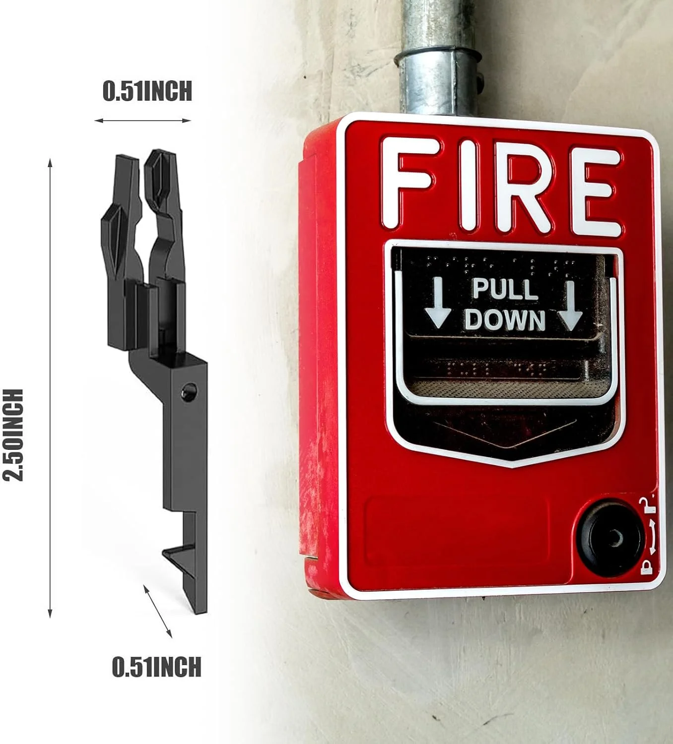 BHSTTNIXP مجموعه 10 عددی کلید تست چراغ اضطراری مشکی، کلید تست آژیر آتش، کلیدهای نقطه تماس آتش، کلیدهای ضد حریق و مقاوم در برابر شعله برای کلید شیشه ای شکستنی