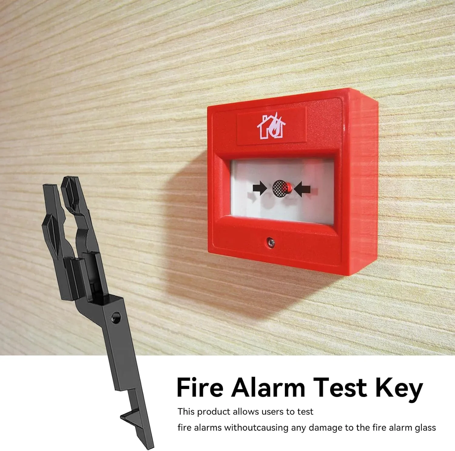 BHSTTNIXP مجموعه 10 عددی کلید تست چراغ اضطراری مشکی، کلید تست آژیر آتش، کلیدهای نقطه تماس آتش، کلیدهای ضد حریق و مقاوم در برابر شعله برای کلید شیشه ای شکستنی