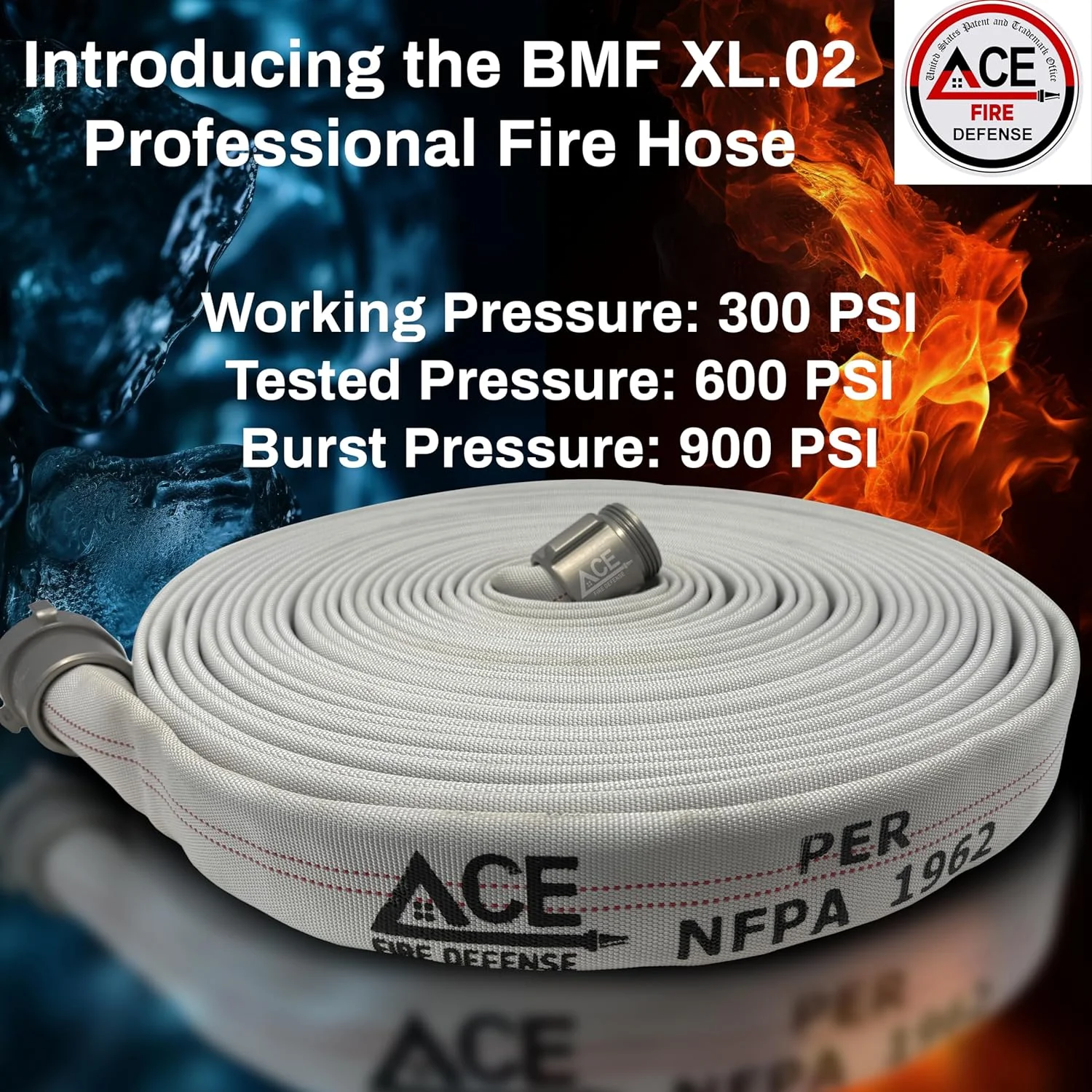 شیلنگ آتش نشانی حمله ای تایید شده FM با روکش تک لایه، آستر TPU و اتصالات آلومینیومی سخت