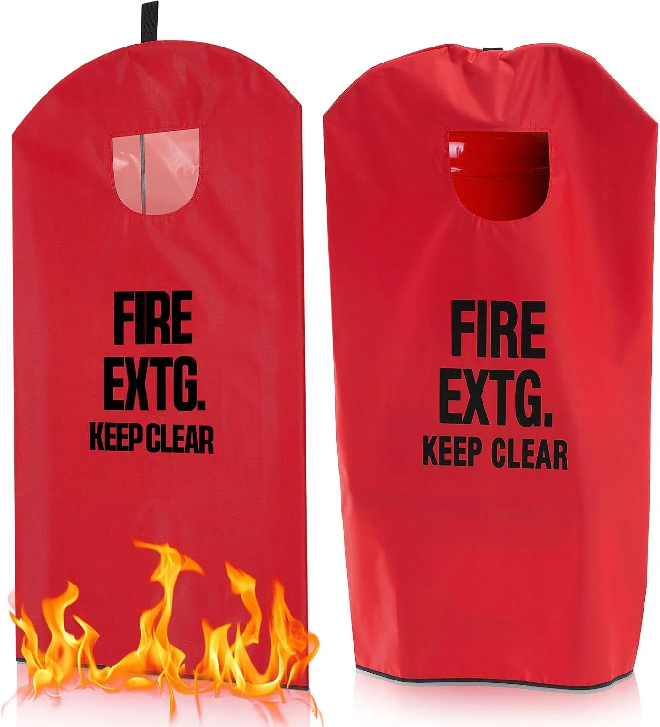 دو عدد روکش کپسول آتش نشانی Amylove، سایز بزرگ، مناسب برای کپسول های 2.2 تا 5.9 کیلوگرمی، محافظ ضخیم و مقاوم در برابر ساییدگی و خراشیدگی (43 × 56 سانتی متر)