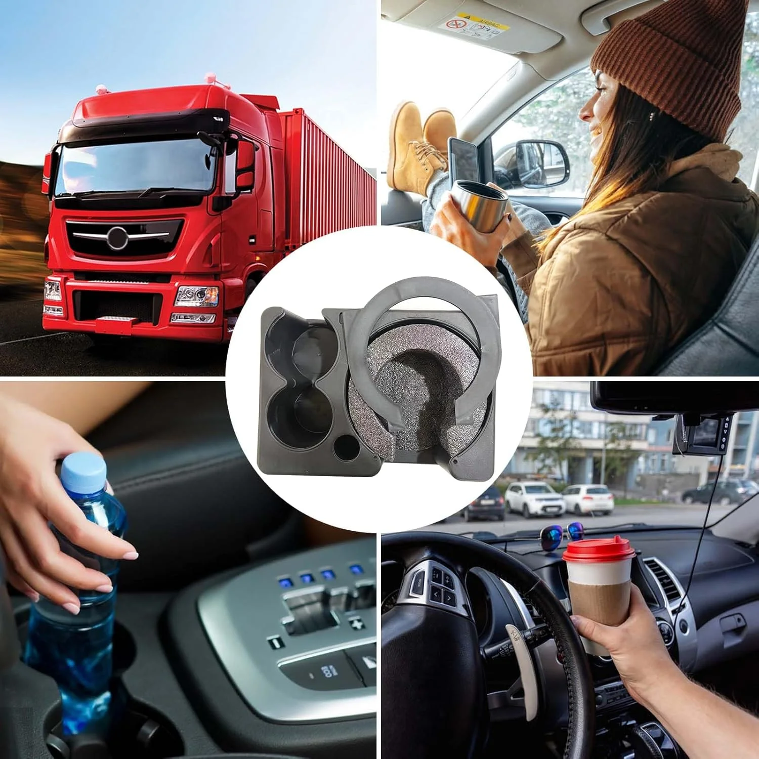 نگهدارنده لیوان خودرو | پایه ثابت کپسول آتش نشانی 4 سوراخه - نگهدارنده چند منظوره بطری آب خودرو لوازم جانبی داخلی خودرو مقاوم در برابر حرارت برای مسافرت های خانگی