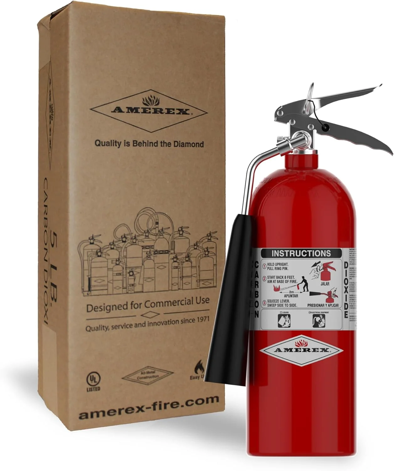 خاموش کننده آتش Amerex 322 CO2 کلاس B C، 5 پوندی