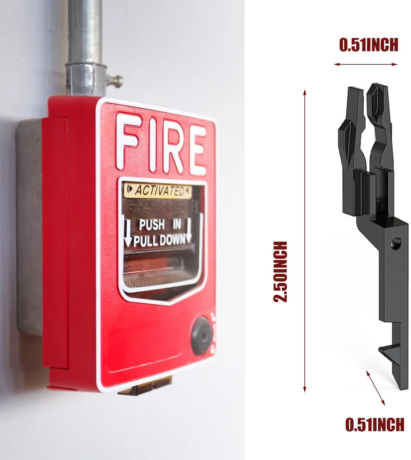 کلید تست اعلام حریق بسته 10 عددی، کلید تست نقطه تماس ایمنی آتش نشانی برای همه سیستم های اعلام حریق، کلید سوئیچ شیشه شکست اضطراری