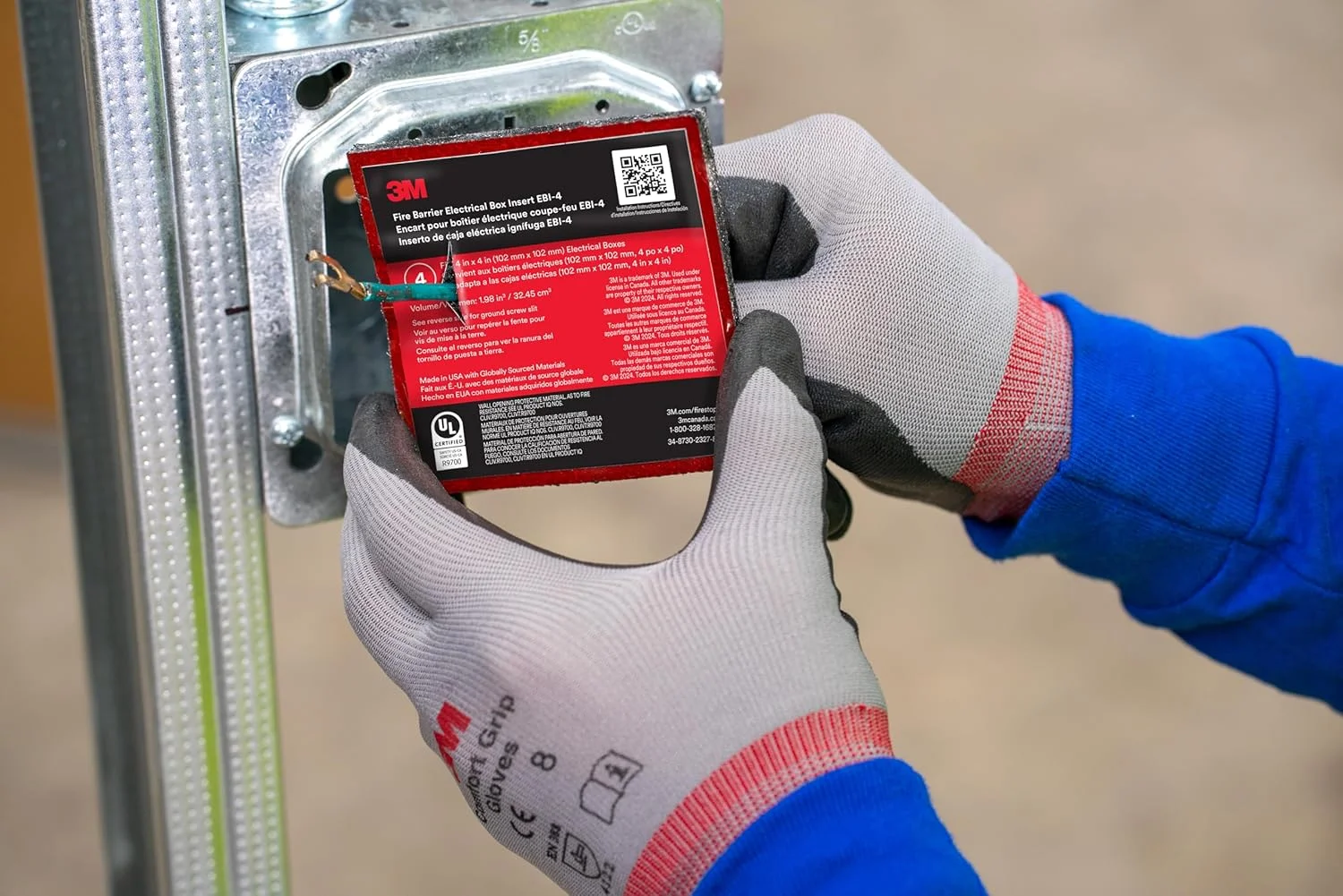 ورق های محافظ جعبه برق 3M™ مدل Fire Barrier EBI-5، ابعاد 9.52 در 9.52 در 0.47 سانتی متر، 40 عدد در هر بسته