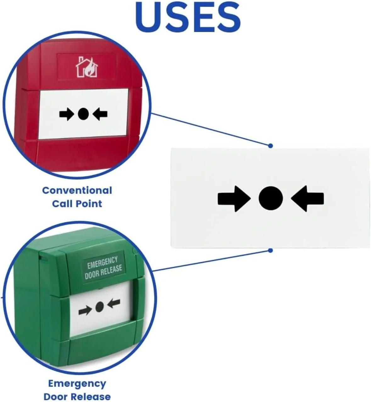 بسته 10 عددی شیشه جایگزین برای نقاط تماس دستی اعلام حریق - مناسب برای اکثر دتکتورهای نقطه تماس اضطراری
