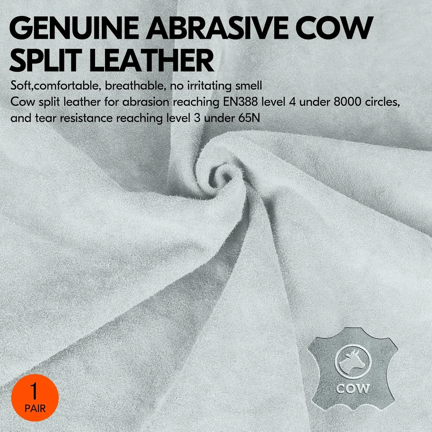 ویگو... ویگو یک جفت دستکش کار چرمی ایمنی مردانه، دستکش باغبانی، دستکش ریگر، دستکش بنایی (CB3501) (متوسط، نارنجی - 1 جفت)