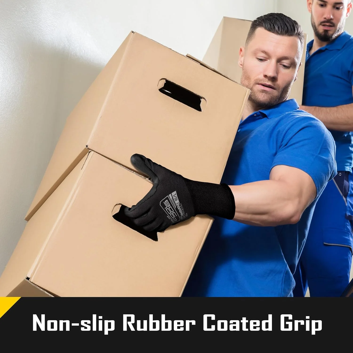 دستکش کار ایمنی با روکش پلی یورتان (PU) کول جاب، 12 جفت دستکش کار با قابلیت چنگ زنی، بسته عمده یک دوجین