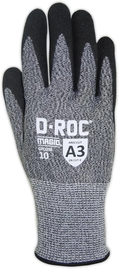 دستکش کار MAGID GPD255 D-ROC با روکش نیتریل و فناوری NitriX Grip، سطح مقاومت برش A3 دستکش کار MAGID GPD255 D-ROC با روکش نیتریل و فناوری NitriX Grip، سطح مقاومت برش A3