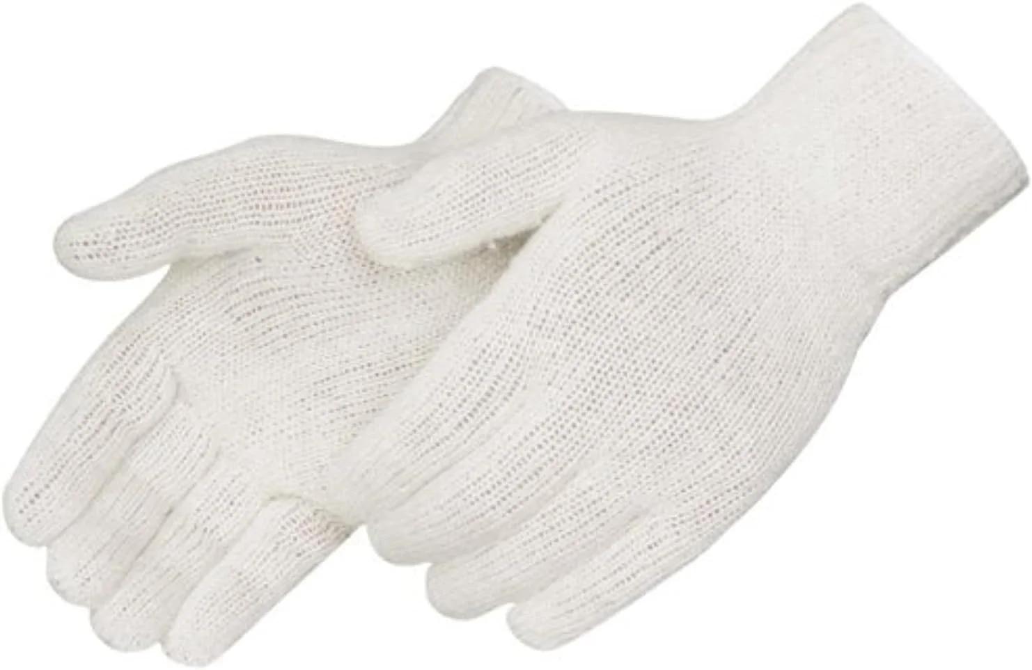دستکش بافتنی بدون درز وزن استاندارد پنبه/پلی استر Liberty Glove & Safety P4517Q با مچ کشباف، سایز کوچک، سفید طبیعی (بسته 12 عددی)