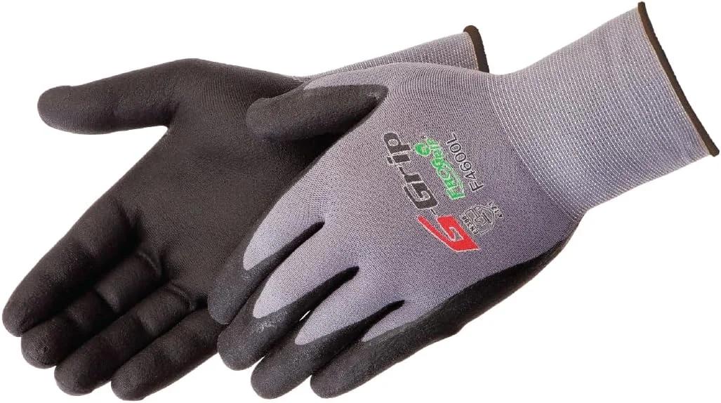 دستکش ایمنی Liberty Glove & Safety G-Grip با روکش نیتریل میکرو فوم، بافت یکپارچه، پوسته نایلونی خاکستری گیج 13، سایز متوسط F4600M بسته 12 عددی