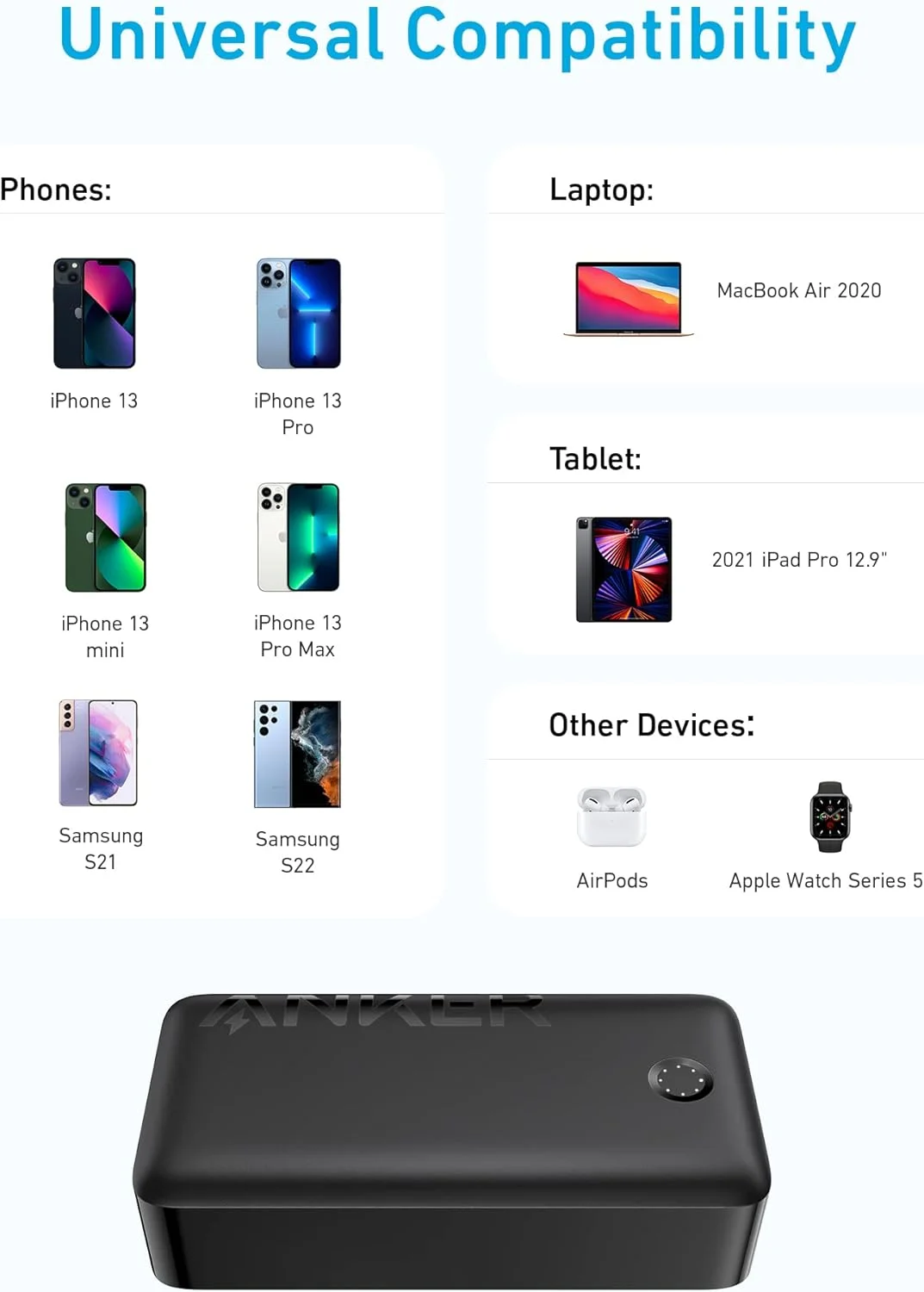 پاور بانک انکر، شارژر قابل حمل 347 (PowerCore 40K)، بسته باتری 40000 میلی آمپر ساعتی با شارژ سریع USB-C، برای آیفون 13 / پرو/پرو مکس/مینی، سامسونگ گلکسی، آیپد، ایرپادز و موارد دیگر پاور بانک انکر، شارژر قابل حمل 347 (PowerCore 40K)، بسته باتری 40000 میلی آمپر ساعتی با شارژ سریع USB-C، برای آیفون 13 / پرو/پرو مکس/مینی، سامسونگ گلکسی، آیپد، ایرپادز و موارد دیگر