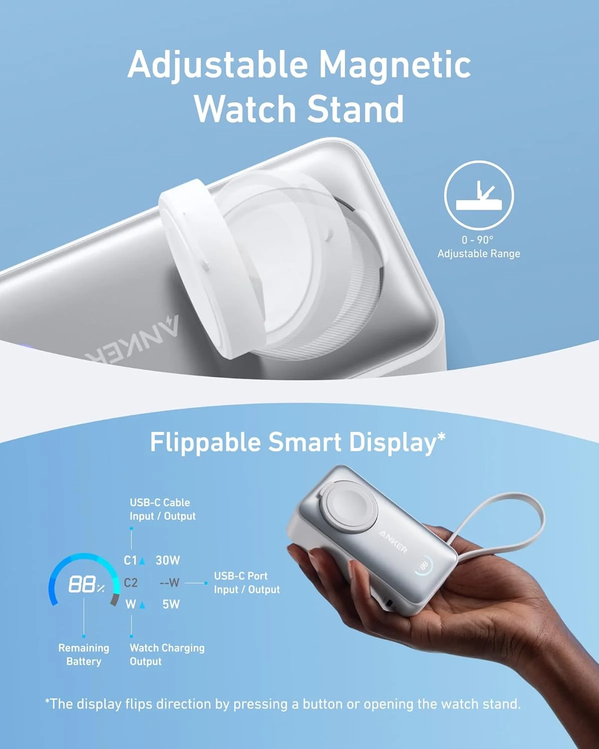 پاور بانک Anker MagGo، شارژر قابل حمل فشرده 10000 میلی آمپر ساعتی دارای گواهی رسمی با کابل USB-C داخلی، بسته باتری حداکثر 35 واتی، برای سری iPhone 17/16، iPad، AirPods و موارد دیگر پاور بانک Anker MagGo، شارژر قابل حمل فشرده 10000 میلی آمپر ساعتی دارای گواهی رسمی با کابل USB-C داخلی، بسته باتری حداکثر 35 واتی، برای سری iPhone 17/16، iPad، AirPods و موارد دیگر