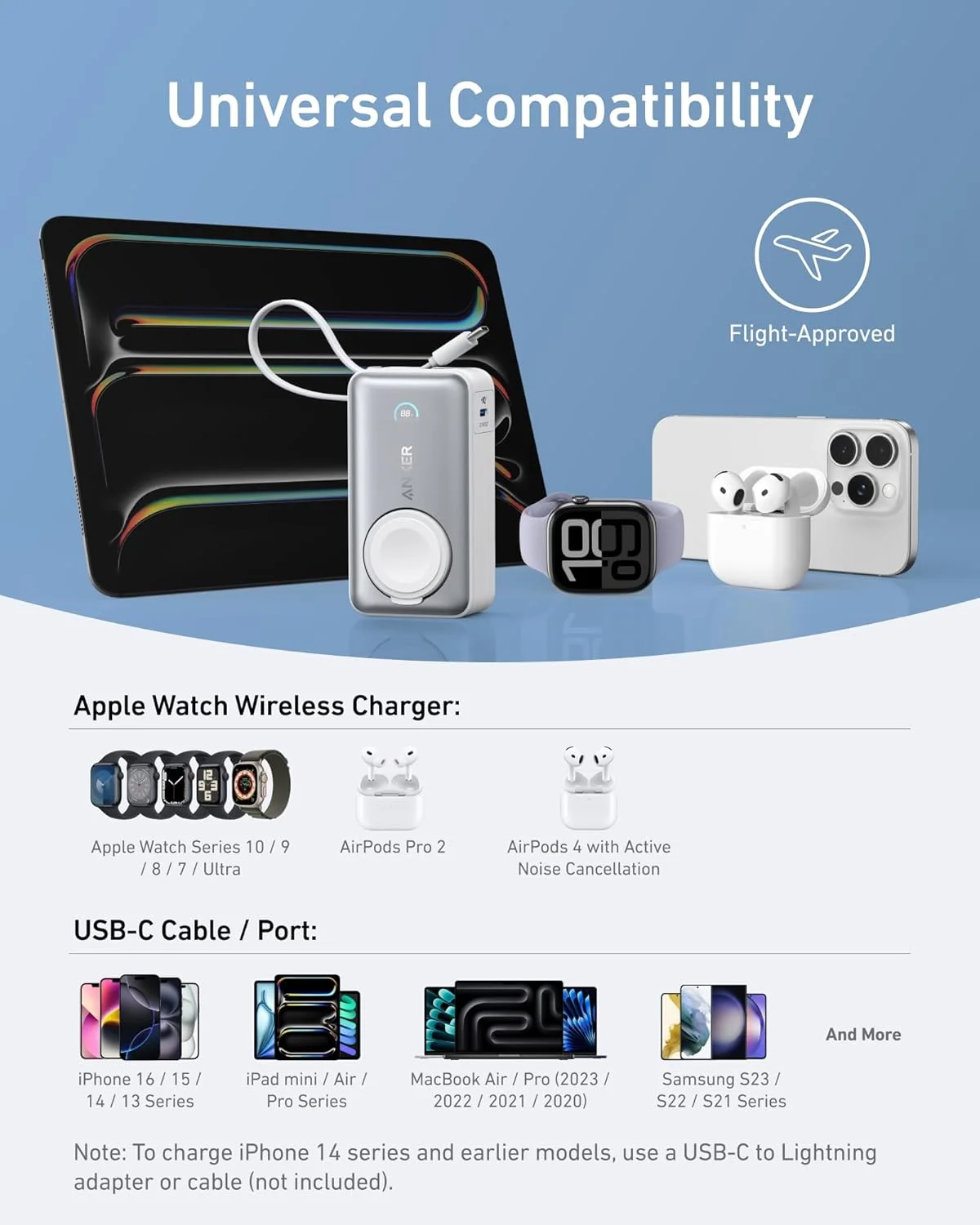 پاور بانک Anker MagGo، شارژر قابل حمل فشرده 10000 میلی آمپر ساعتی دارای گواهی رسمی با کابل USB-C داخلی، بسته باتری حداکثر 35 واتی، برای سری iPhone 17/16، iPad، AirPods و موارد دیگر پاور بانک Anker MagGo، شارژر قابل حمل فشرده 10000 میلی آمپر ساعتی دارای گواهی رسمی با کابل USB-C داخلی، بسته باتری حداکثر 35 واتی، برای سری iPhone 17/16، iPad، AirPods و موارد دیگر