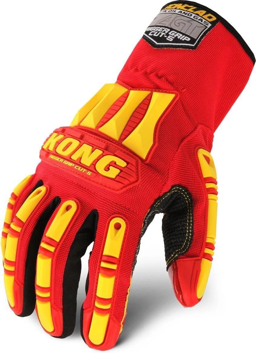 دستکش ایمنی ضد برش و ضربه کار KONG KRC5-03-M Ironclad، سایز مدیوم، قرمز/زرد