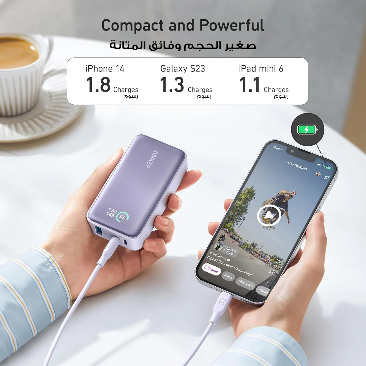پاور بانک انکر، پاور بانک 533 (PowerCore 30W)، شارژر قابل حمل Power IQ 3.0 با حداکثر خروجی PD 30W، بسته باتری 10000 میلی آمپر ساعتی برای سری آیفون 16/15/14، دل، مایکروسافت سرفیس، آیپد پرو و غیره پاور بانک انکر، پاور بانک 533 (PowerCore 30W)، شارژر قابل حمل Power IQ 3.0 با حداکثر خروجی PD 30W، بسته باتری 10000 میلی آمپر ساعتی برای سری آیفون 16/15/14، دل، مایکروسافت سرفیس، آیپد پرو و غیره