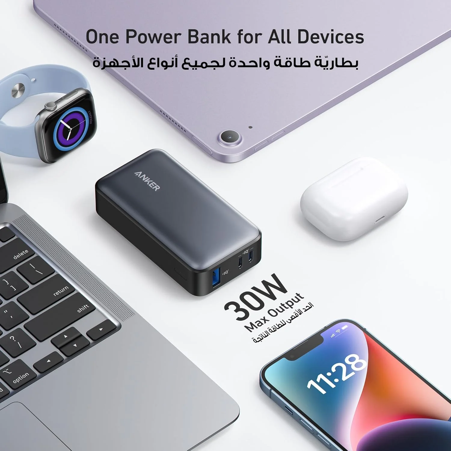 پاور بانک انکر، پاور بانک 533 (PowerCore 30W)، شارژر قابل حمل Power IQ 3.0 با حداکثر خروجی PD 30W، بسته باتری 10000 میلی آمپر ساعتی برای سری آیفون 16/15/14، دل، مایکروسافت سرفیس، آیپد پرو و غیره پاور بانک انکر، پاور بانک 533 (PowerCore 30W)، شارژر قابل حمل Power IQ 3.0 با حداکثر خروجی PD 30W، بسته باتری 10000 میلی آمپر ساعتی برای سری آیفون 16/15/14، دل، مایکروسافت سرفیس، آیپد پرو و غیره