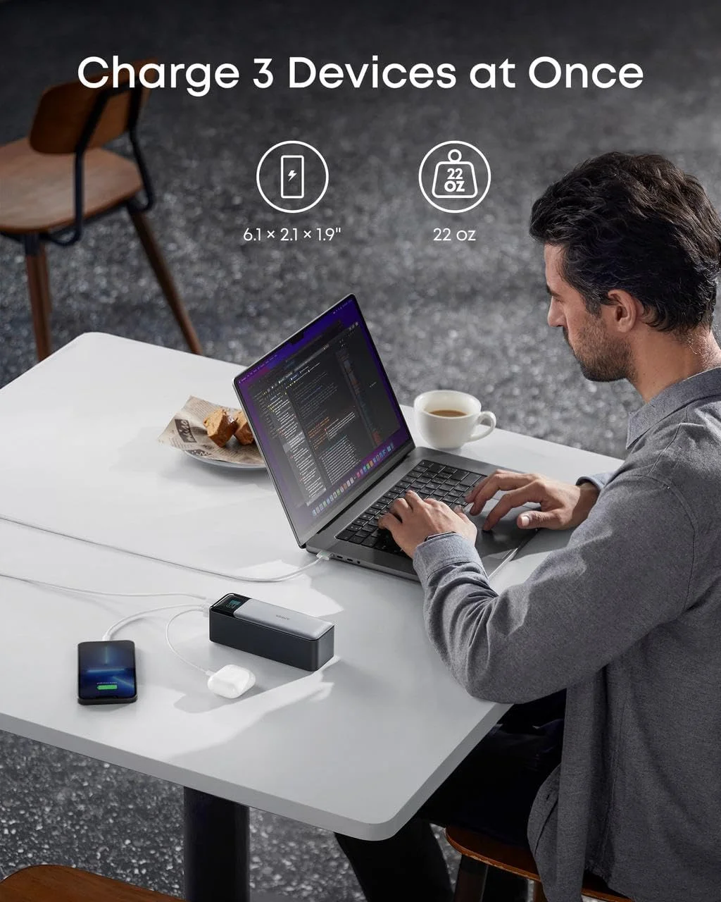 پاور بانک انکر 737 (PowerCore 24K)، شارژر قابل حمل 3 پورت 24000 میلی آمپر ساعتی با خروجی 140 وات، نمایشگر دیجیتال هوشمند، سازگار با MacBook Pro/Air، سری iPhone 17/16، Samsung، Huaiwei، Dell پاور بانک انکر 737 (PowerCore 24K)، شارژر قابل حمل 3 پورت 24000 میلی آمپر ساعتی با خروجی 140 وات، نمایشگر دیجیتال هوشمند، سازگار با MacBook Pro/Air، سری iPhone 17/16، Samsung، Huaiwei، Dell