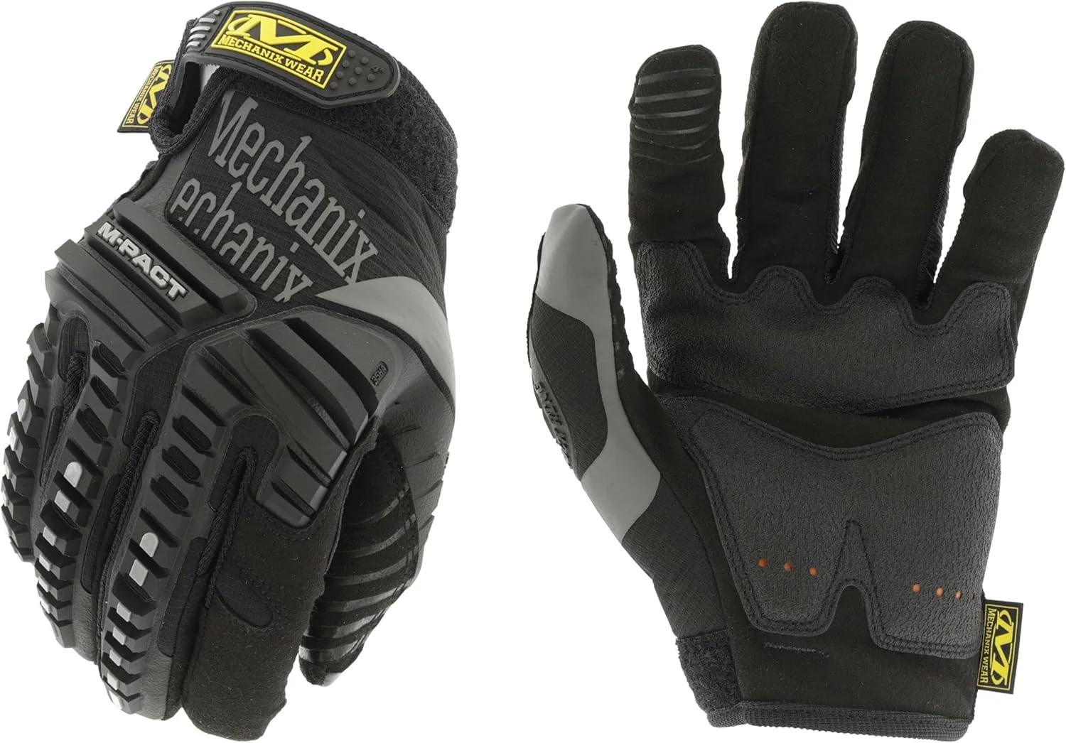 دستکش کار Mechanix Wear مدل M-Pact با فیت ایمن، دستکش کار با محافظت در برابر ضربه و جذب لرزش، دستکش ایمنی مردانه (مشکی/خاکستری، سایز X-Large)