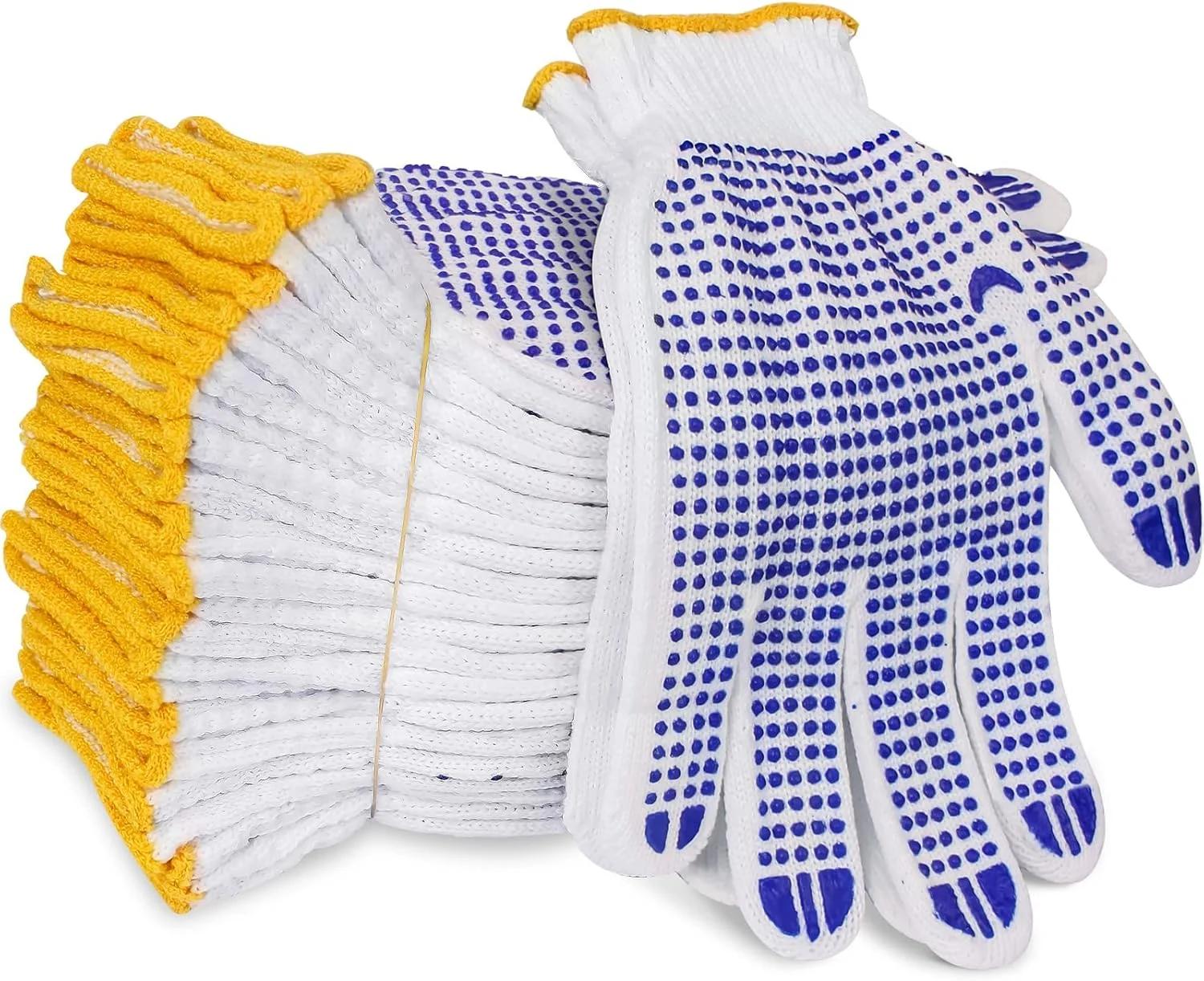 دستکش کار MAKINGTEC، 12 جفت، مناسب کار زمستانی مردانه و زنانه، ضد لغزش، مناسب تعمیرات، ساخت و ساز، باغبانی، کارهای خانه، مراقبت از پوست، کشسان، بادوام، مناسب کارگران انبار (سفید)