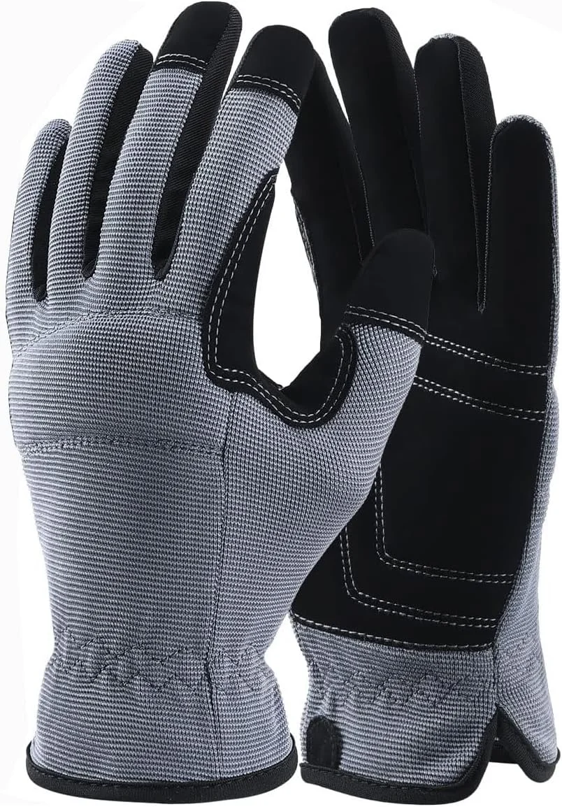 دستکش کار ایمنی خزنه، دستکش کار سبک باغبانی انبار تعمیر خودرو دستکش کارگاهی برای مردان و زنان (بزرگ، 1 جفت)