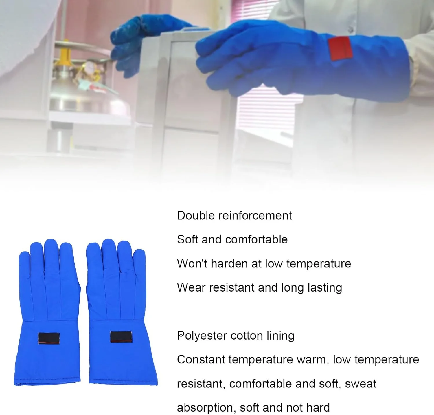 دستکش های کرایوژنیک Luqeeg، دستکش های محافظ مقاوم در برابر دمای پایین، دستکش های ایمنی محافظ سردخانه ای دمای پایین برای نگهداری نیتروژن مایع و یخ خشک، گرم و با دمای ثابت