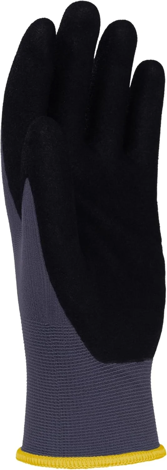 دستکش کار ایمنی DONAU مدل Flex، سایز 08، 12 جفت، خاکستری/مشکی، دستکش مونتاژ مکانیکی، روکش نیتریل، مقاوم در برابر روغن سبک، دستکش محافظ نایلونی برای کار، خودرو، انبار