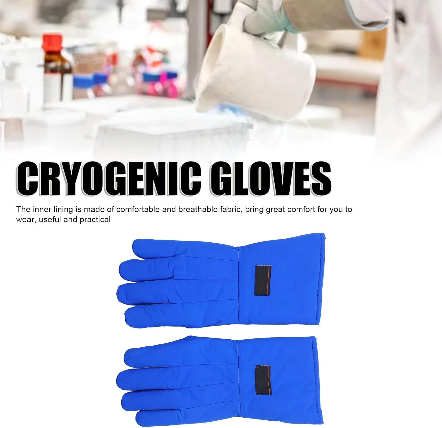 دستکش های کرایوژنیک Luqeeg، دستکش های محافظ مقاوم در برابر دمای پایین، دستکش های ایمنی محافظ سردخانه ای دمای پایین برای نگهداری نیتروژن مایع و یخ خشک، گرم و با دمای ثابت