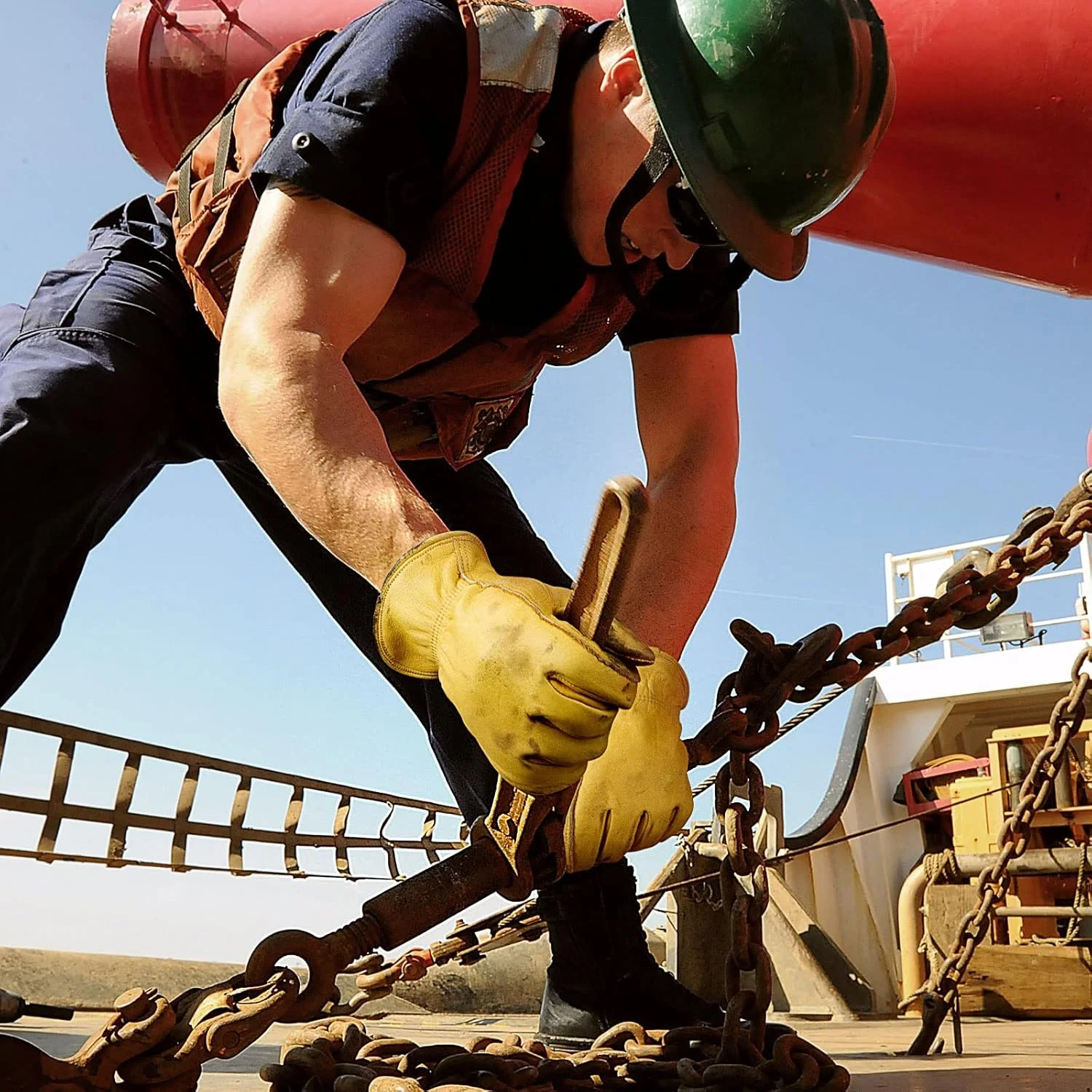 دستکش کار چرمی OZERO: دستکش باغبانی چرمی ضد آب و مقاوم در برابر سایش از چرم گاوی برای کارهای حیاط، باغبانی، کارهای سنگین، مزرعه، انبار، ساخت و ساز، موتور سیکلت، مردان و زنان