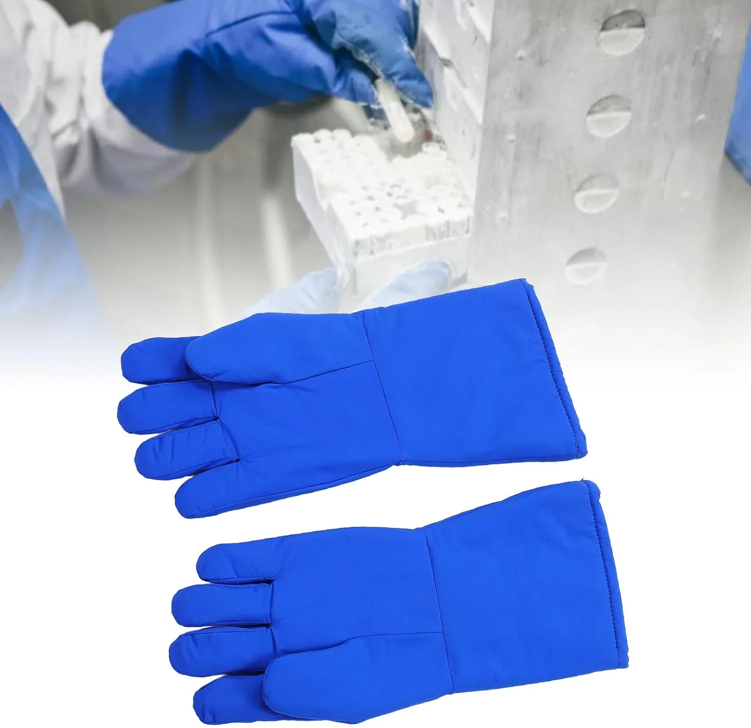 دستکش های کرایوژنیک Luqeeg، دستکش های محافظ مقاوم در برابر دمای پایین، دستکش های ایمنی محافظ سردخانه ای دمای پایین برای نگهداری نیتروژن مایع و یخ خشک، گرم و با دمای ثابت