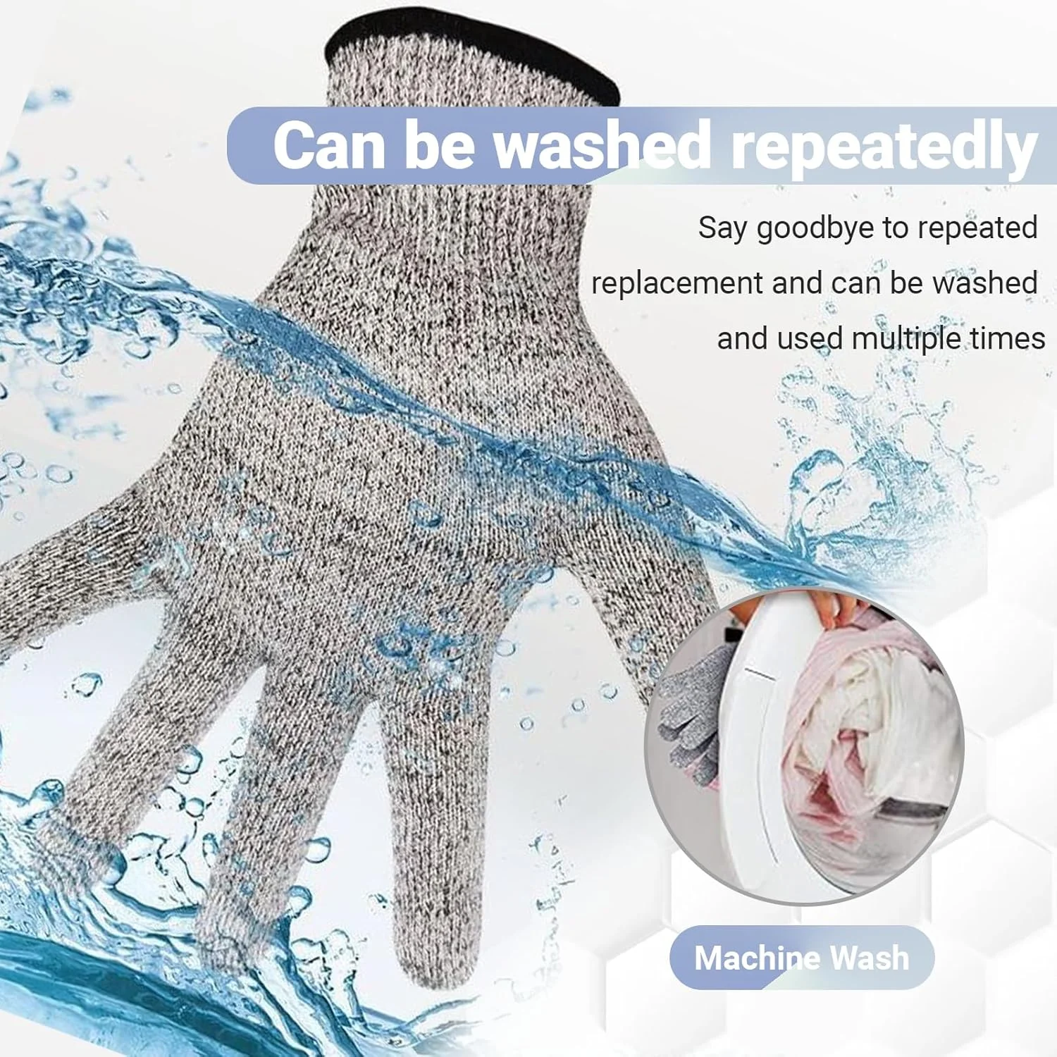 دستکش های ضد برش JOWILIN، 3 جفت، سطح 5 محافظت، دستکش های مناسب مواد غذایی، راحتی و مهارت، دستکش های کار بادوام و ایمن برای برش با ماندولین، برش گوشت، کنده کاری چوب، باغبانی، آشپزی