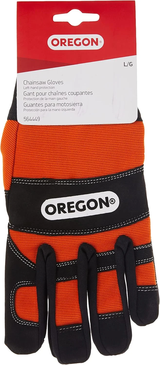 دستکش ایمنی کار با اره زنجیری محافظتی اورگان، محافظت از دست چپ، سایز بزرگ، مشکی