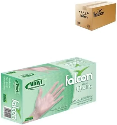 دستکش یکبار مصرف وینیل فالکون، بدون لاتکس، مناسب برای همه (بسته 100 عددی)