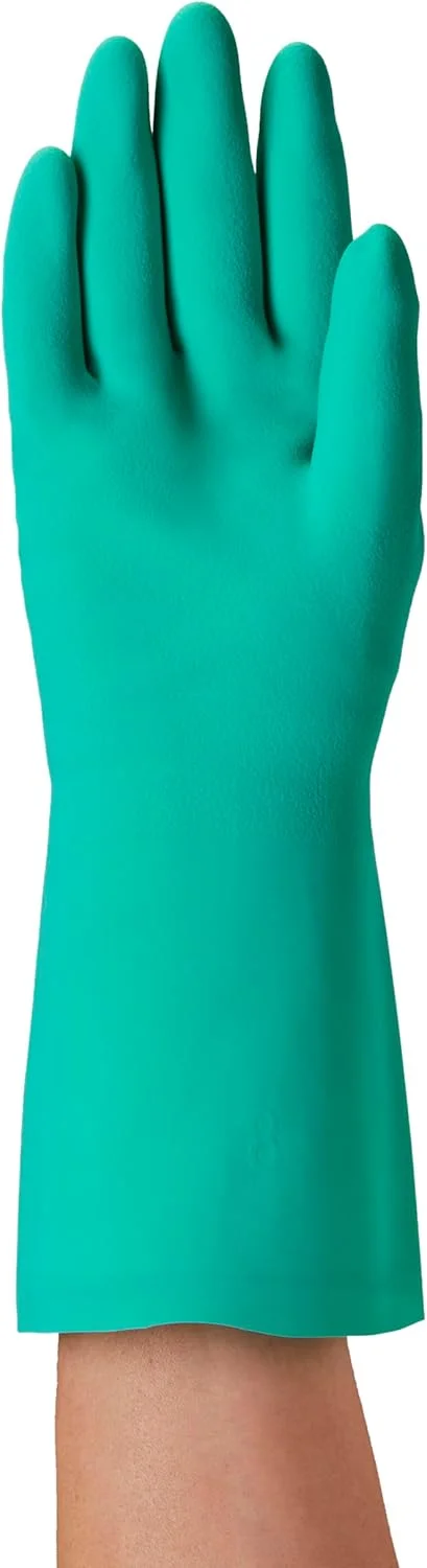 دستکش های نیتریل مقاوم در برابر مواد شیمیایی Ansell AlphaTec، محافظت در برابر مایعات و پاشش، مناسب برای کار با مواد غذایی، دستکش کار بدون سیلیکون و لاتکس، ضد آب، قابل استفاده مجدد