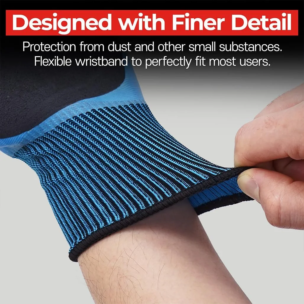 دستکش کار ضد آب ایمنی Goodern، دستکش چند منظوره با پوشش دوگانه ضد مایعات، دستکش ضد لغزش صید ماهی مردانه، دستکش صنعتی برای جابجایی، گرفتن، تمیز کردن، لوازم ماهیگیری