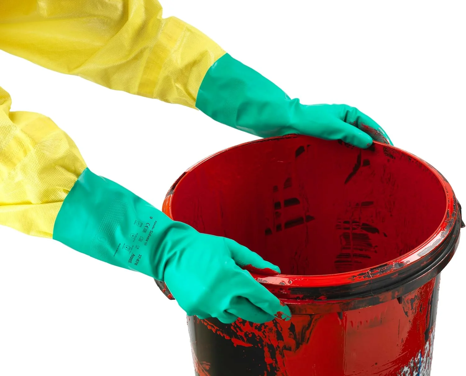 دستکش های نیتریل مقاوم در برابر مواد شیمیایی Ansell AlphaTec، محافظت در برابر مایعات و پاشش، مناسب برای کار با مواد غذایی، دستکش کار بدون سیلیکون و لاتکس، ضد آب، قابل استفاده مجدد