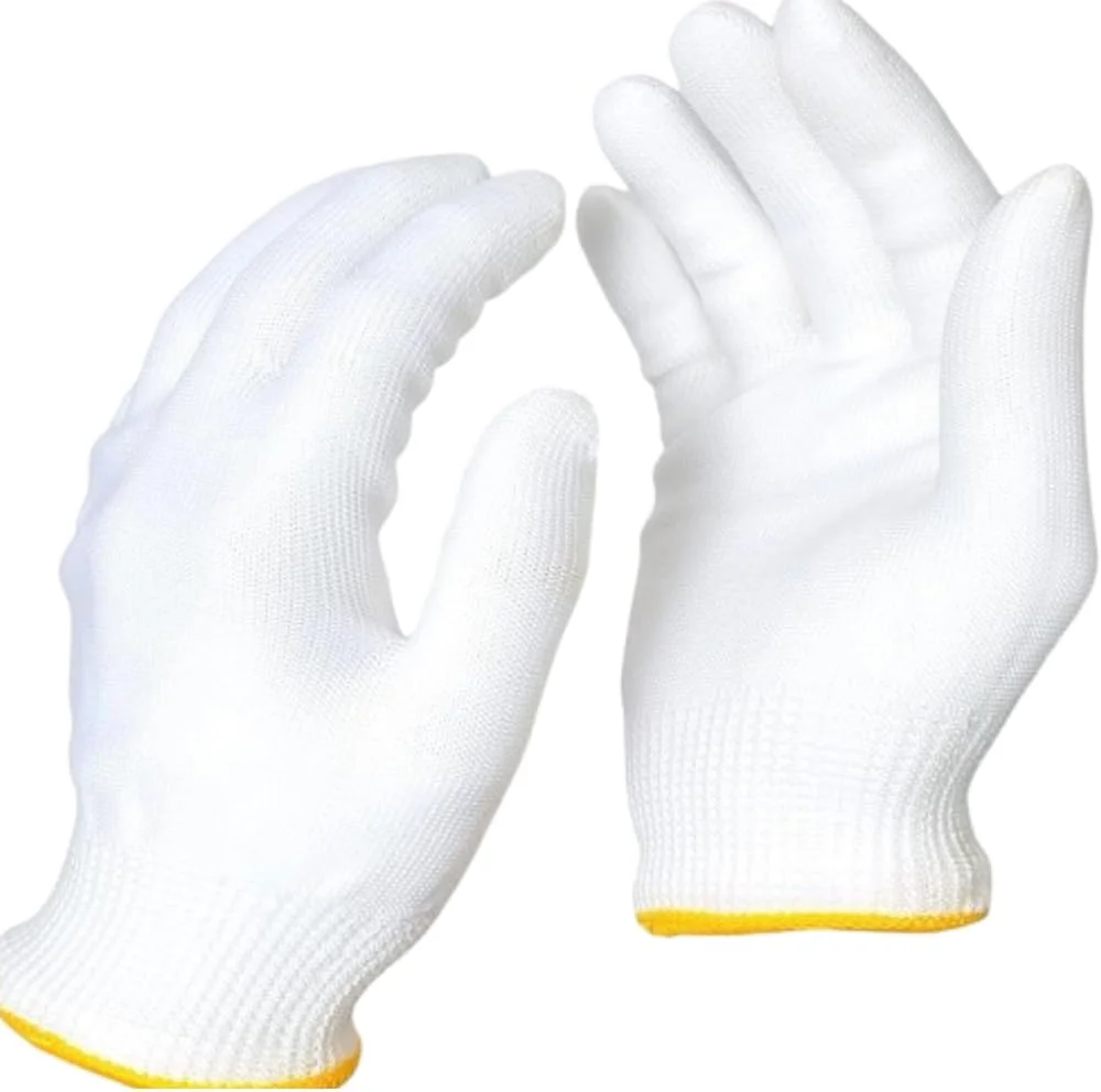 دستکش کار ایمنی پنبه پلی استر 12 جفت مناسب برای ساخت و ساز صنعتی، باغبانی، تجهیزات محافظتی برای مردان و زنان، دستکش کار سبک وزن، ایمنی، ضخیم، الاستیک و محافظ صنعتی