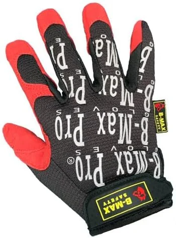 دستکش ایمنی مکانیکی B-MAX، مدل BM2013-A، سایز مدیوم، لارج، ایکس لارج، آبی - مقاومت بالا در برابر سایش، راحت، پوشیدن و درآوردن آسان