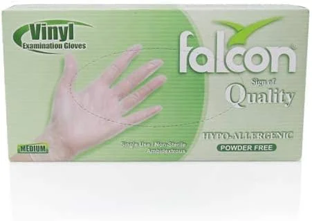 دستکش های وینیل فالکون - شفاف و بدون پودر (M)